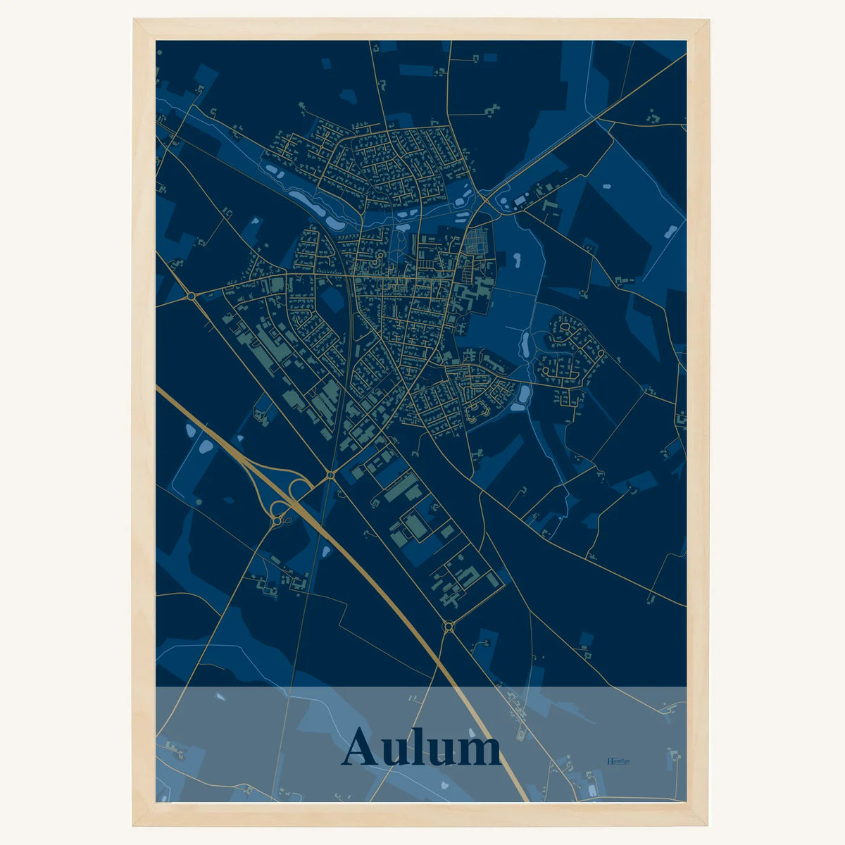 Aulum plakat – Firkantet 2026 – Mørk blå
