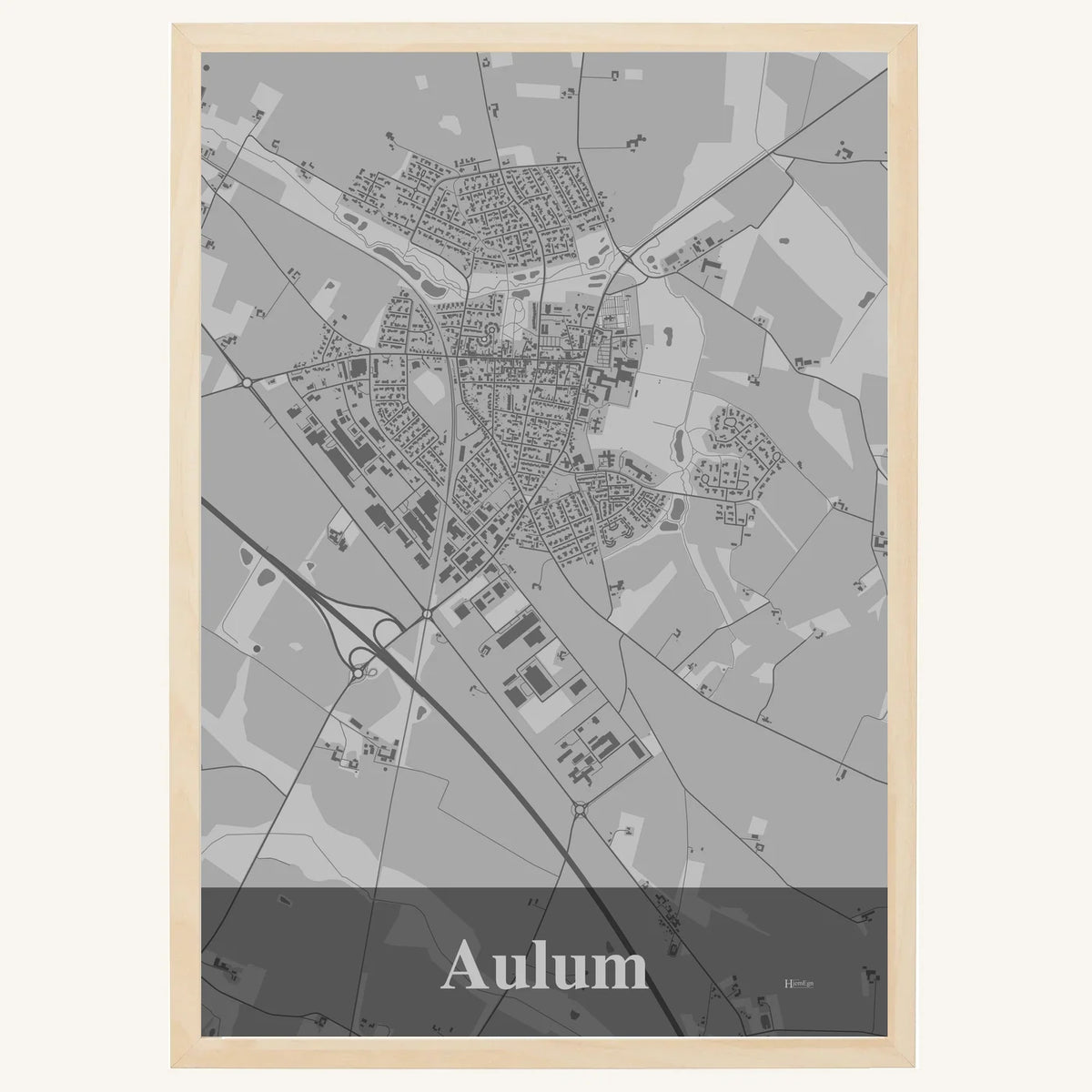 Aulum plakat – Firkantet 2026 – Lys pastel grå