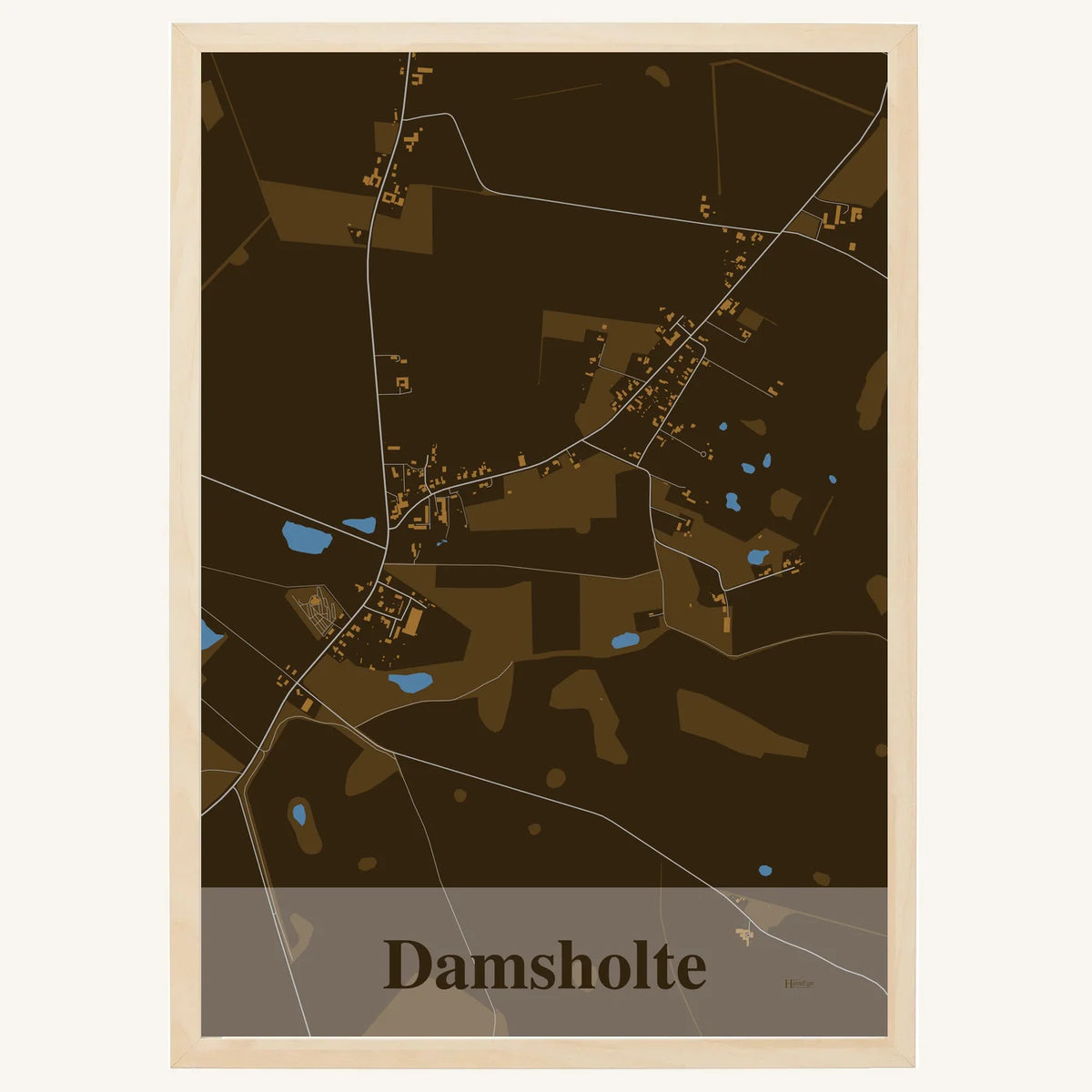 Damsholte plakat – Firkantet 2026 – Mørk brun