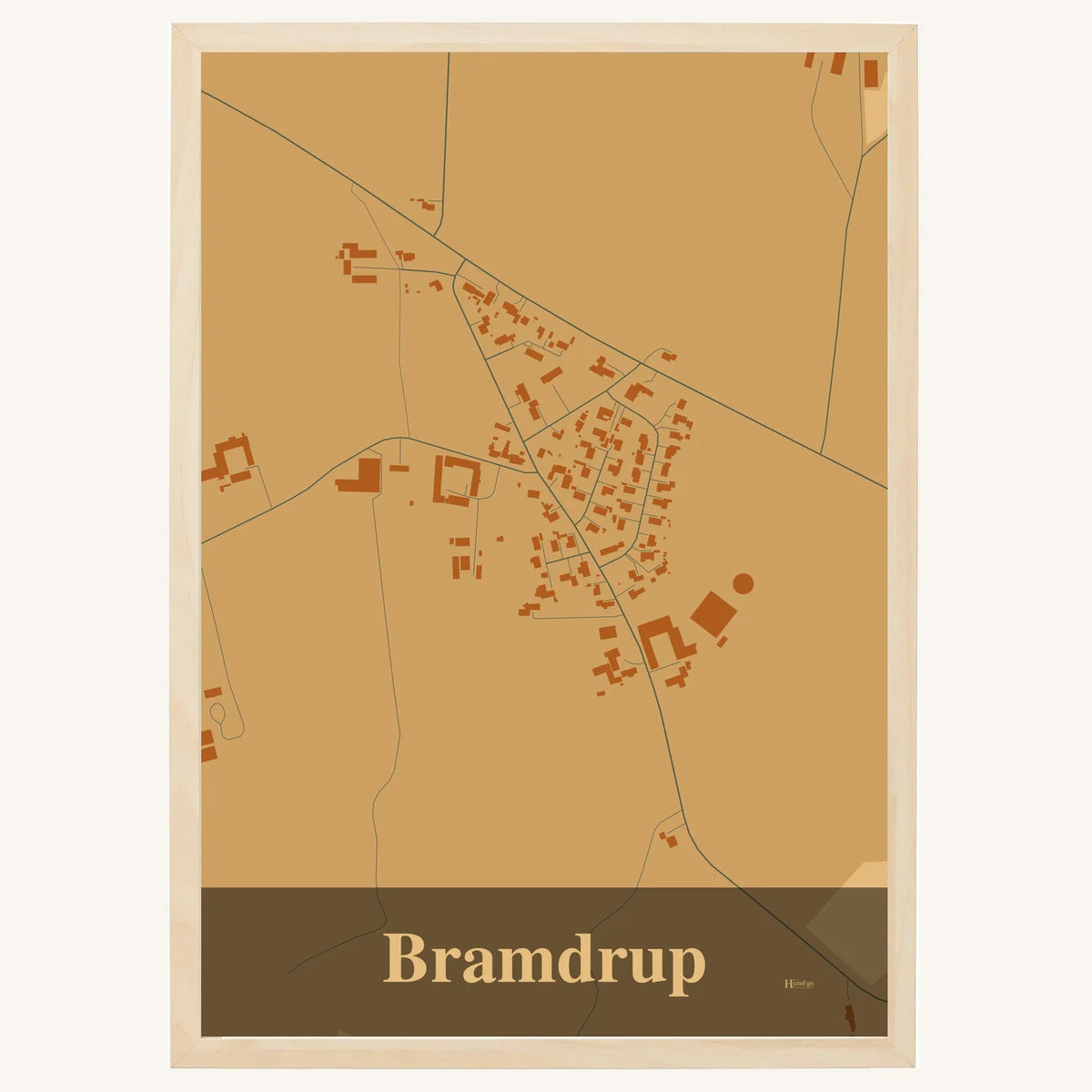 Bramdrup plakat – Firkantet 2026 – Lys pastel brun
