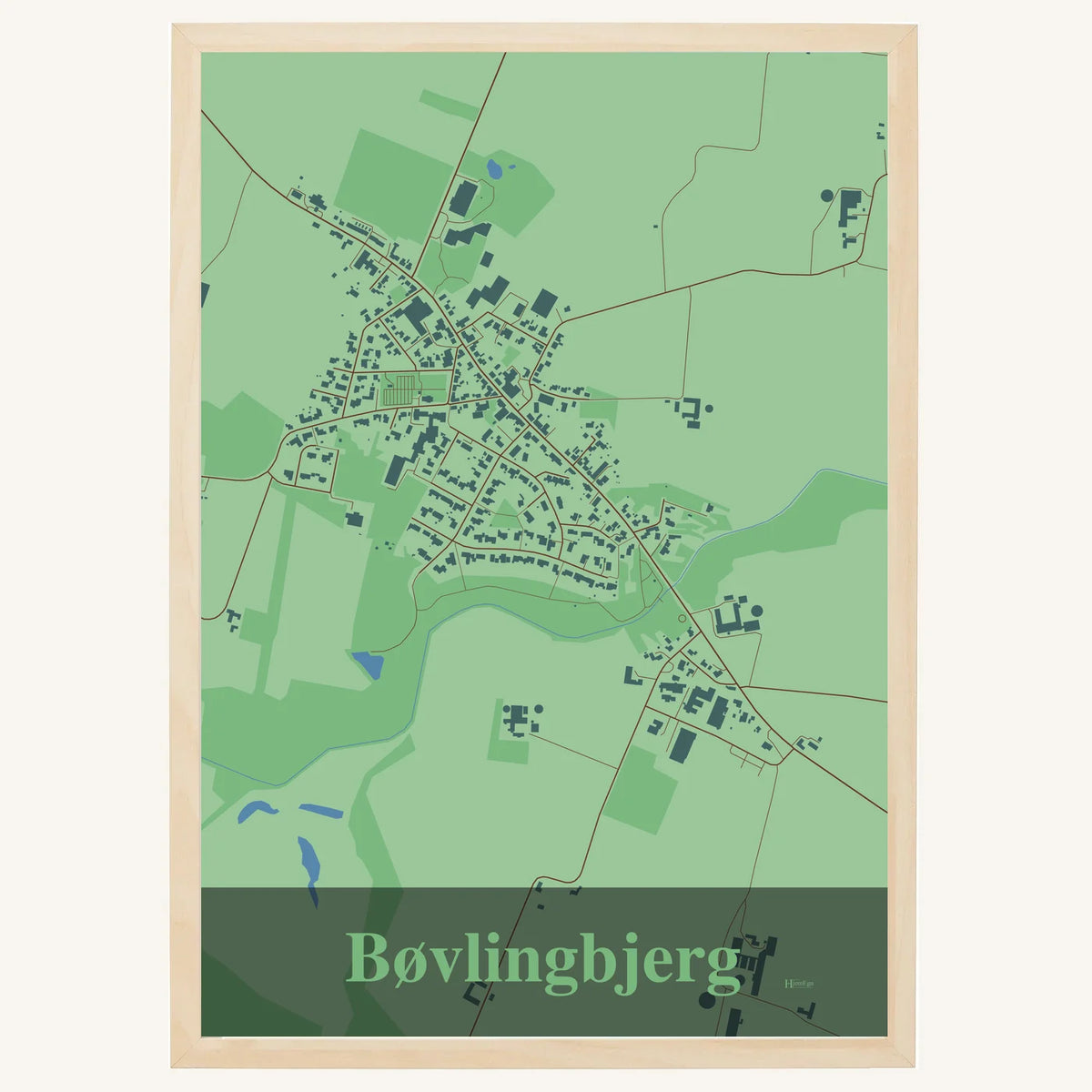 Bøvlingbjerg plakat – Firkantet 2026 – Lys pastel grøn