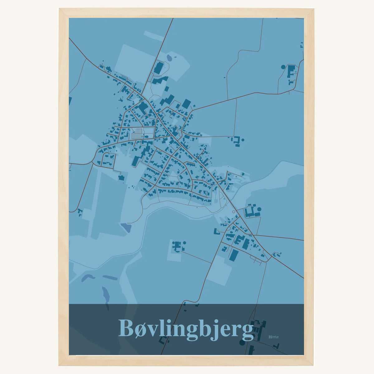 Bøvlingbjerg plakat – Firkantet 2026 – Lys pastel blå