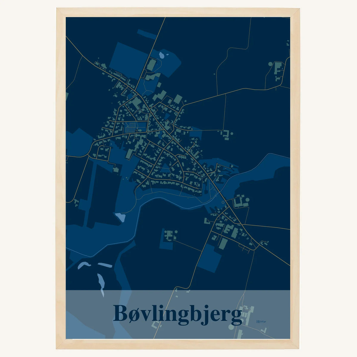 Bøvlingbjerg plakat – Firkantet 2026 – Mørk blå