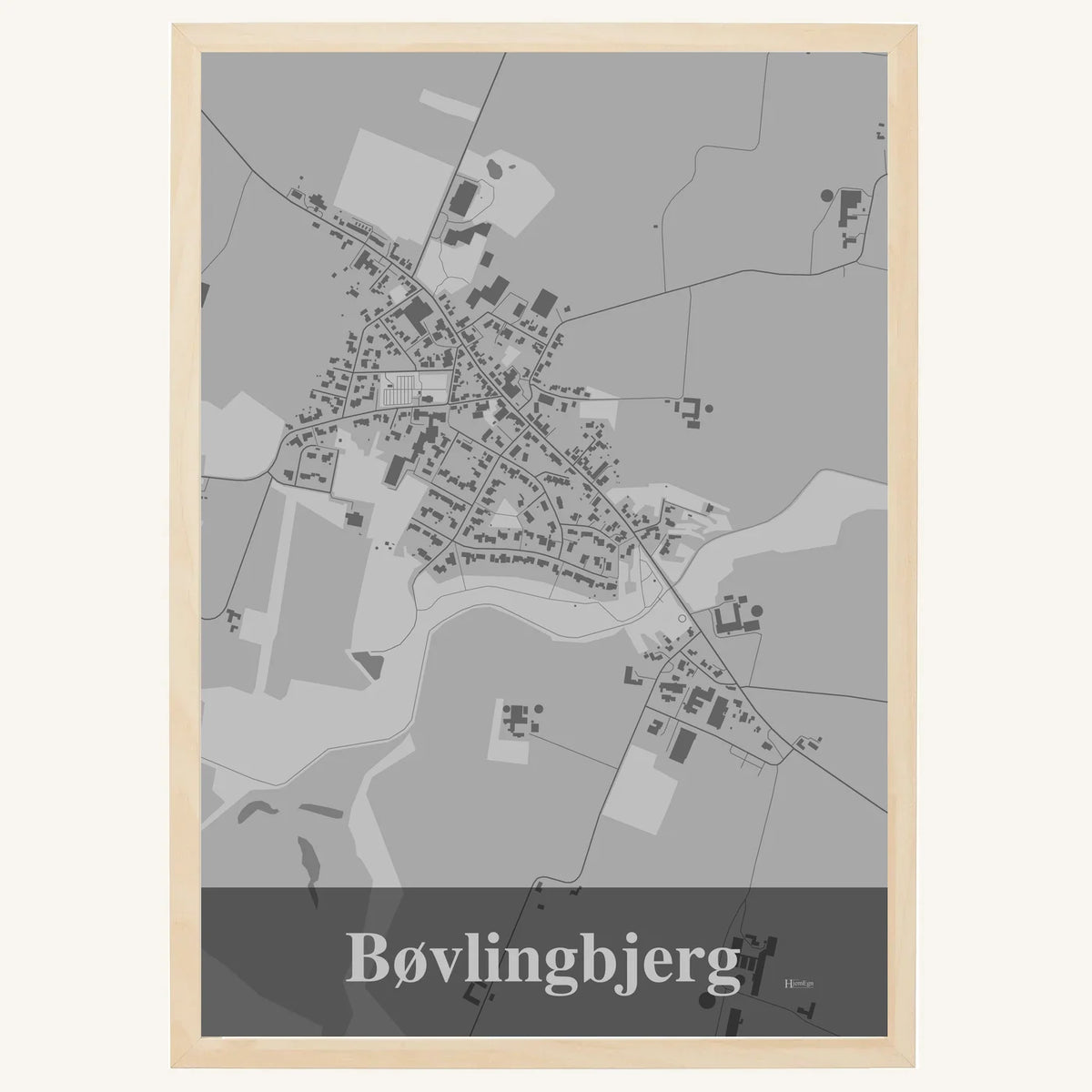 Bøvlingbjerg plakat – Firkantet 2026 – Lys pastel grå