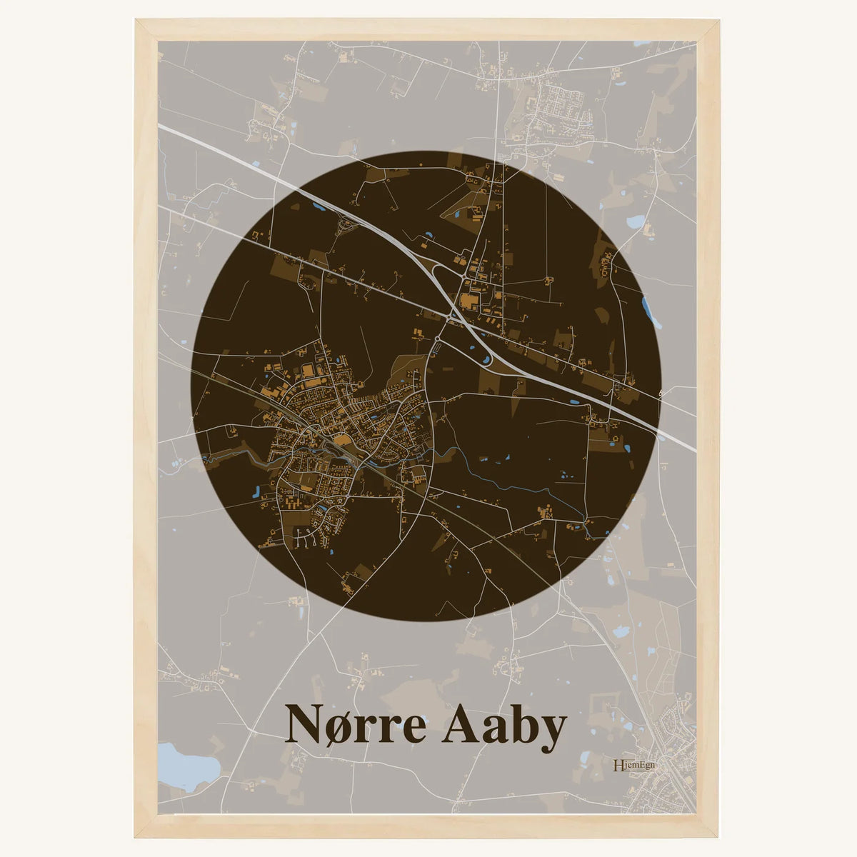Nørre Aaby plakat – Centrum 2026 – Mørk brun