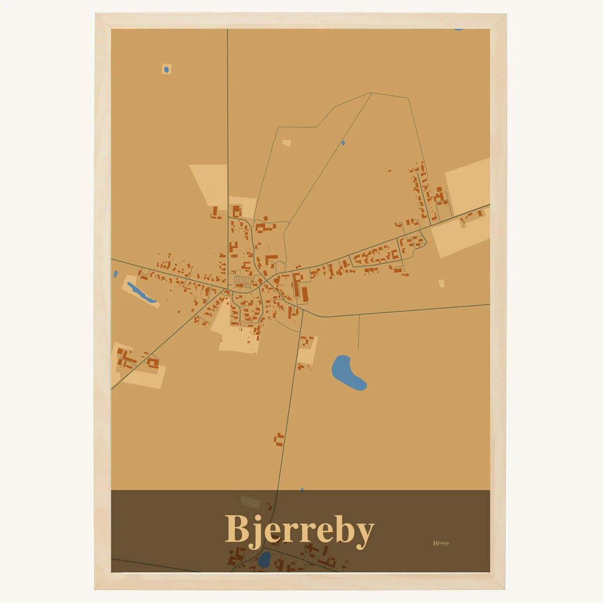 Bjerreby plakat – Firkantet 2026 – Lys pastel brun