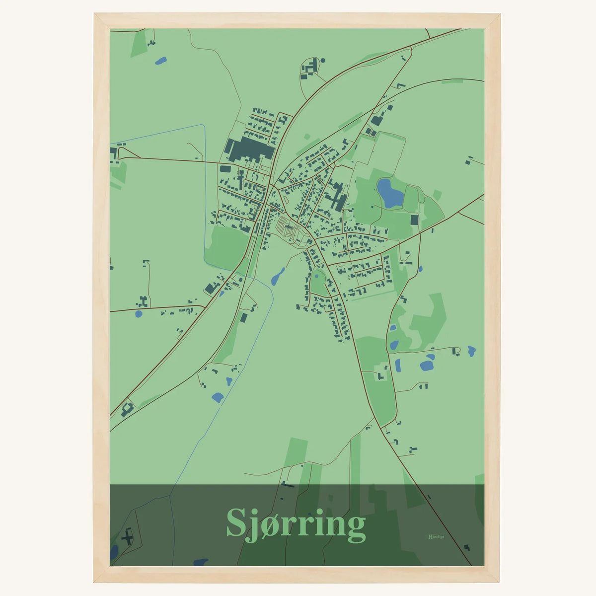Sjørring plakat – Firkantet 2026 – Lys pastel grøn