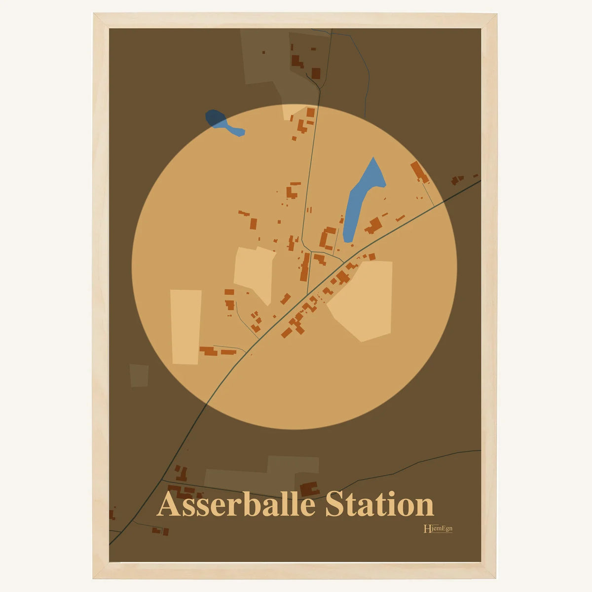 Asserballe Station plakat – Centrum 2026 – Lys pastel brun