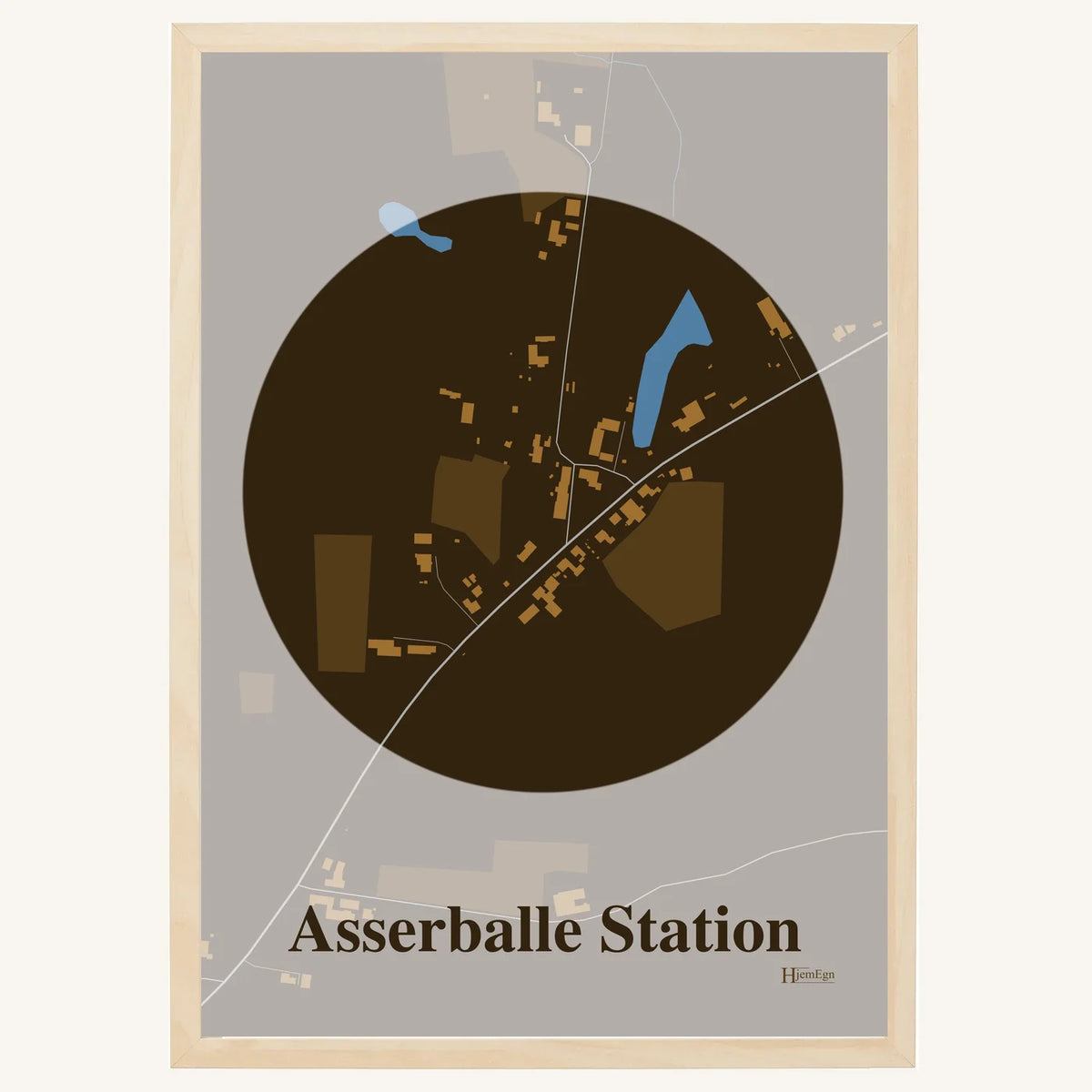 Asserballe Station plakat – Centrum 2026 – Mørk brun