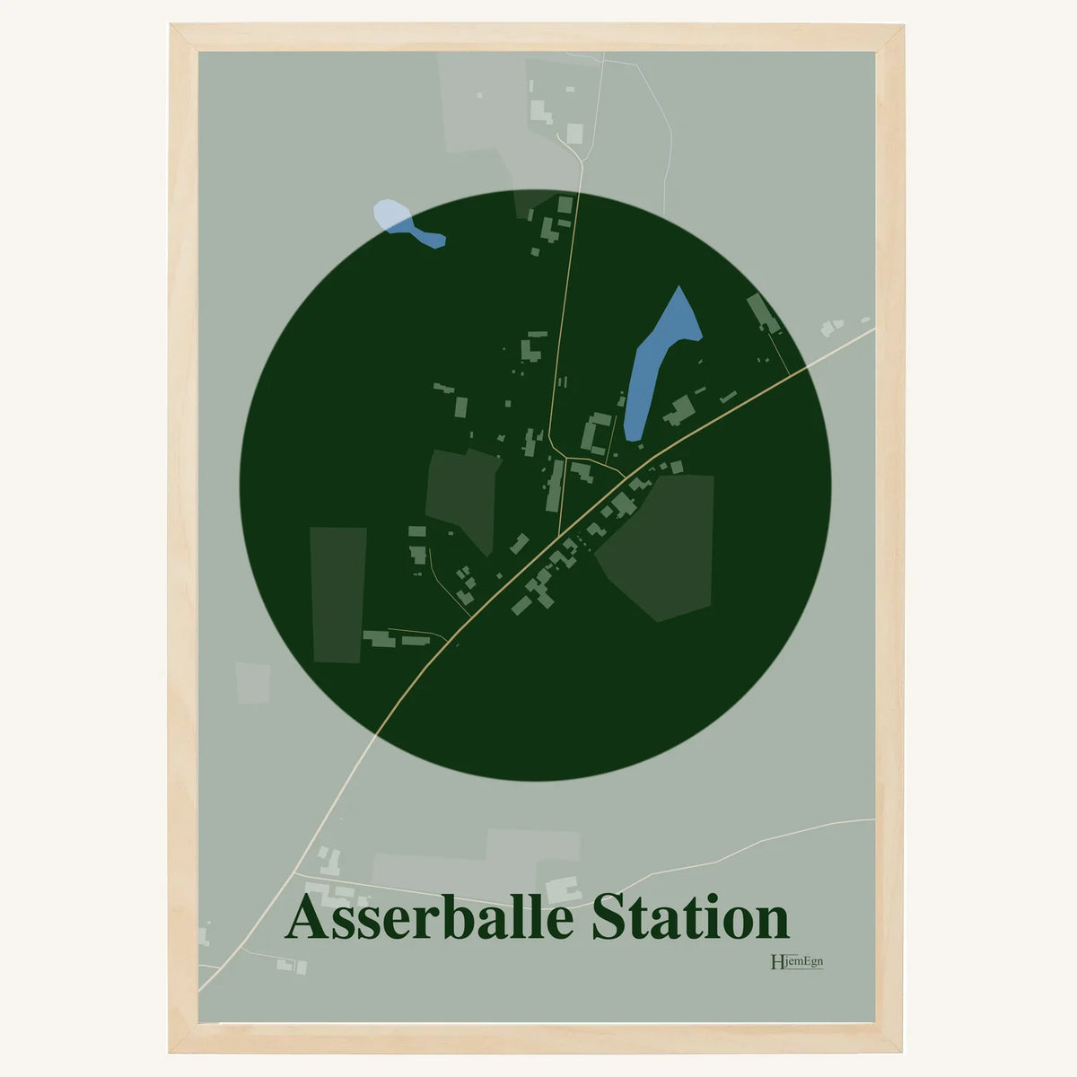Asserballe Station plakat – Centrum 2026 – Mørk grøn