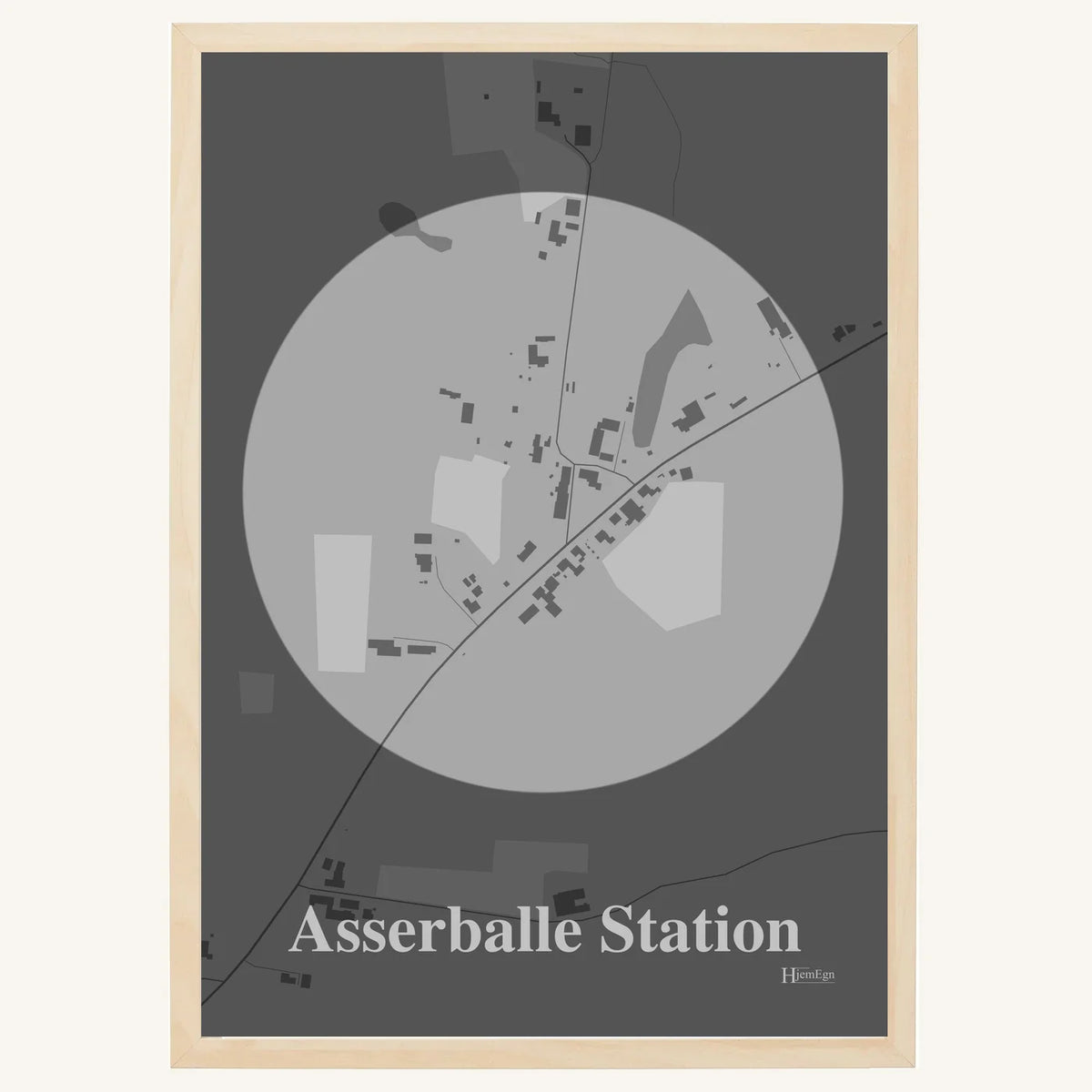 Asserballe Station plakat – Centrum 2026 – Lys pastel grå