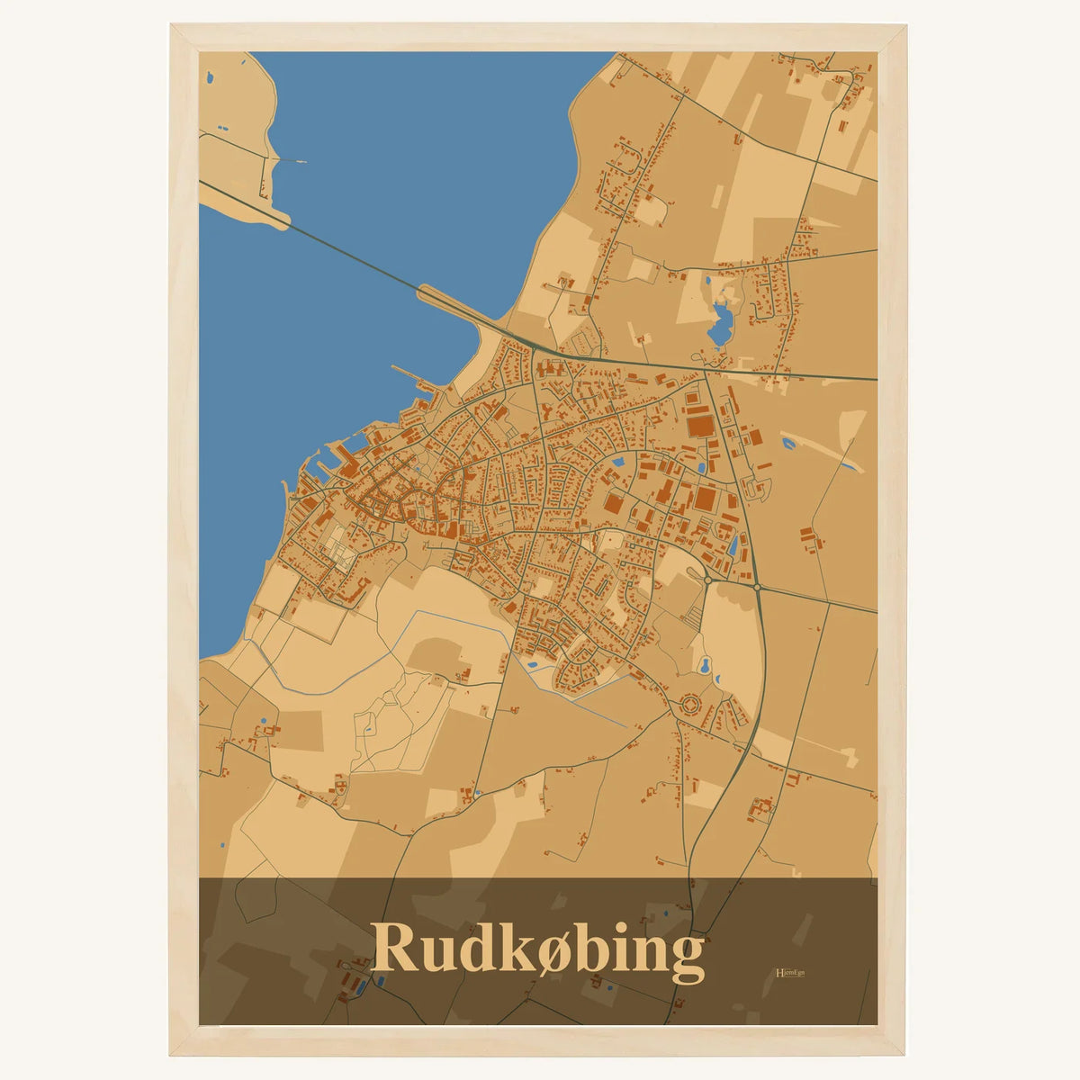 Rudkøbing plakat – Firkantet 2026 – Lys pastel brun