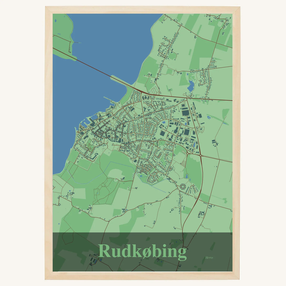 Rudkøbing plakat – Firkantet 2026 – Lys pastel grøn