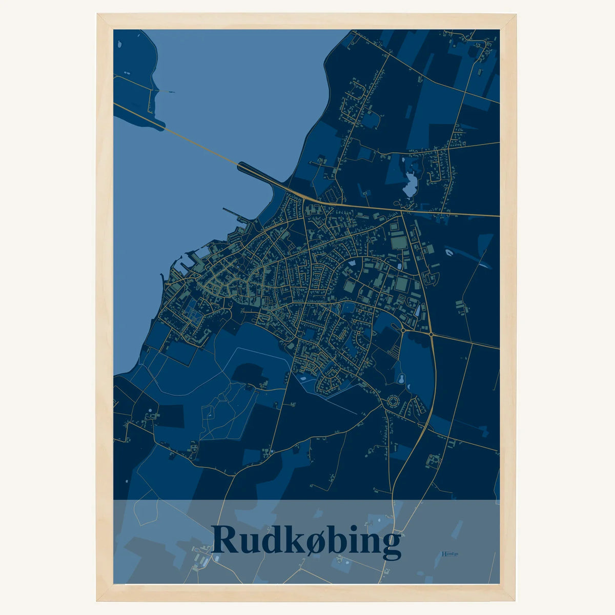 Rudkøbing plakat – Firkantet 2026 – Mørk blå