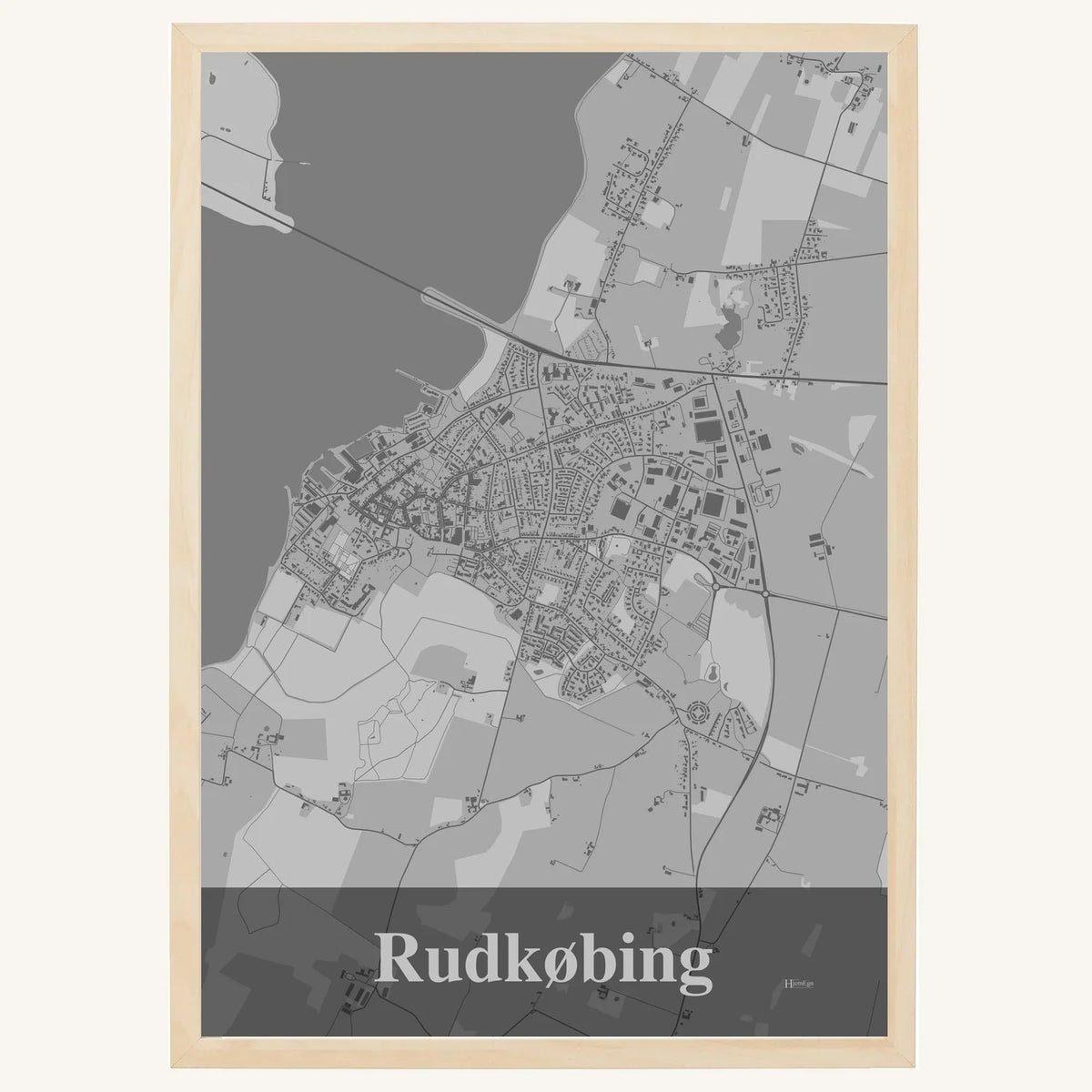 Rudkøbing plakat – Firkantet 2026 – Lys pastel grå