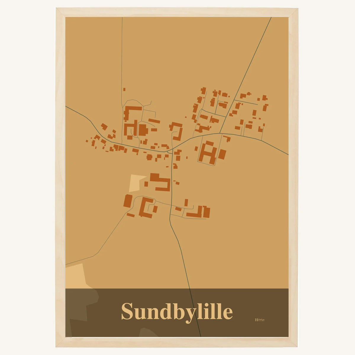 Sundbylille plakat – Firkantet 2026 – Lys pastel brun