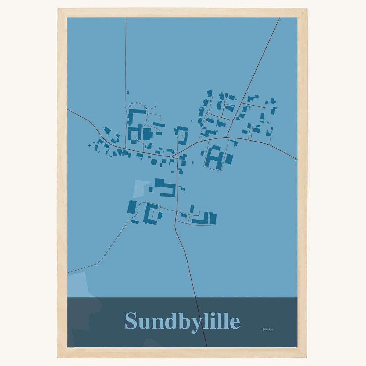 Sundbylille plakat – Firkantet 2026 – Lys pastel blå