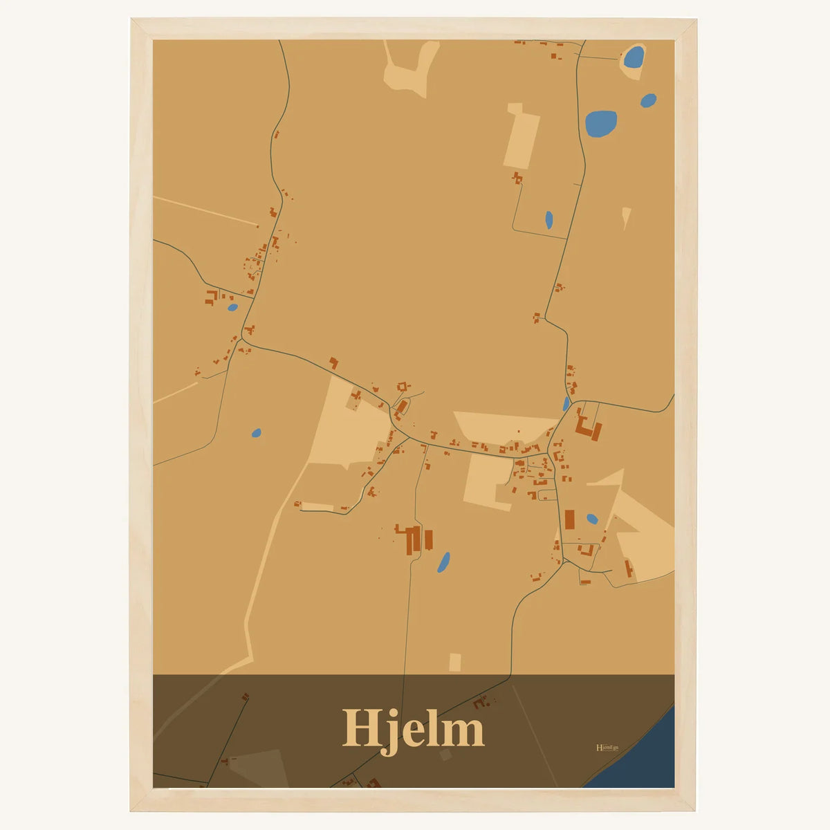Hjelm plakat – Firkantet 2026 – Lys pastel brun