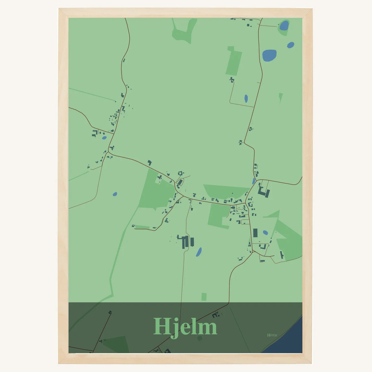 Hjelm plakat – Firkantet 2026 – Lys pastel grøn