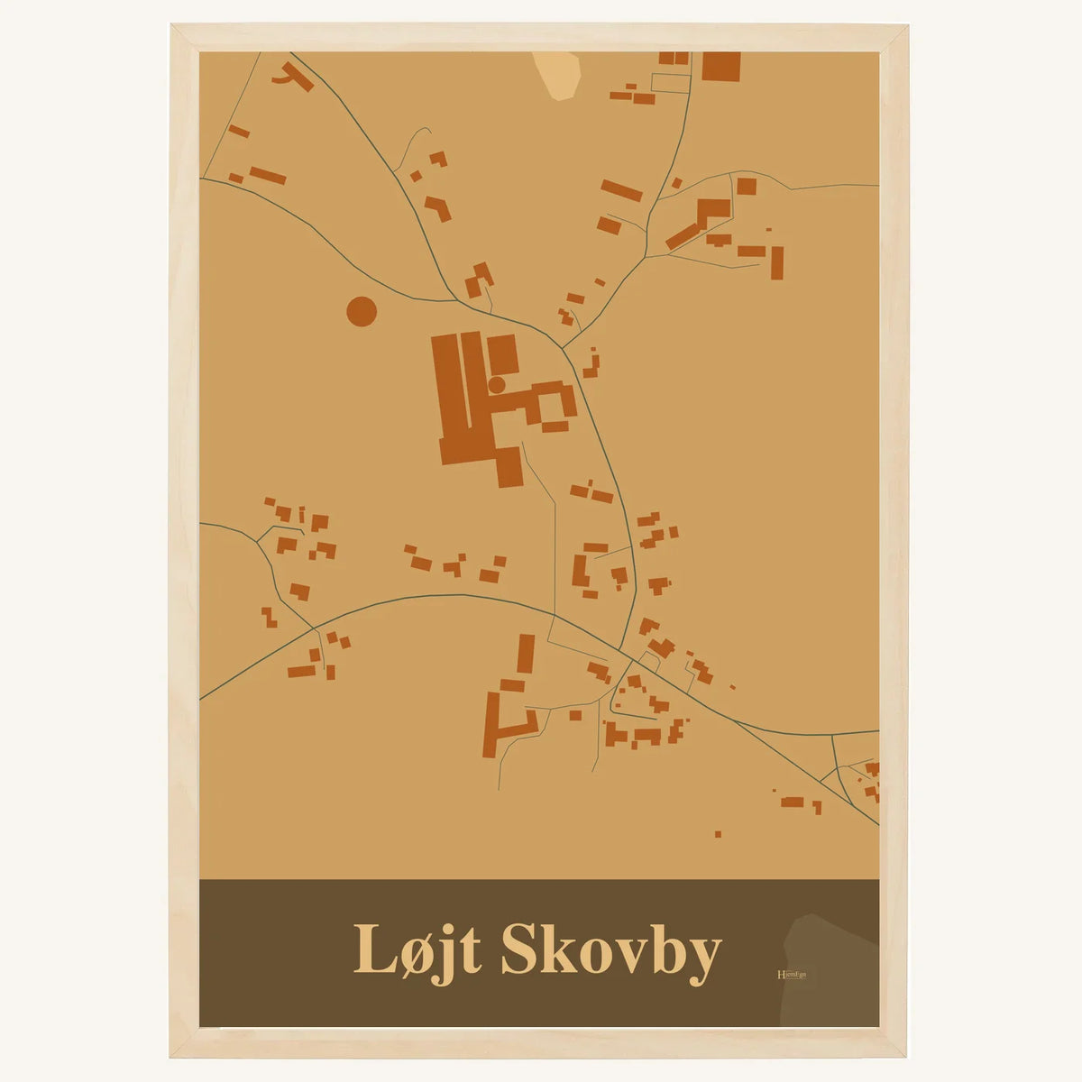 Løjt Skovby plakat – Firkantet 2026 – Lys pastel brun