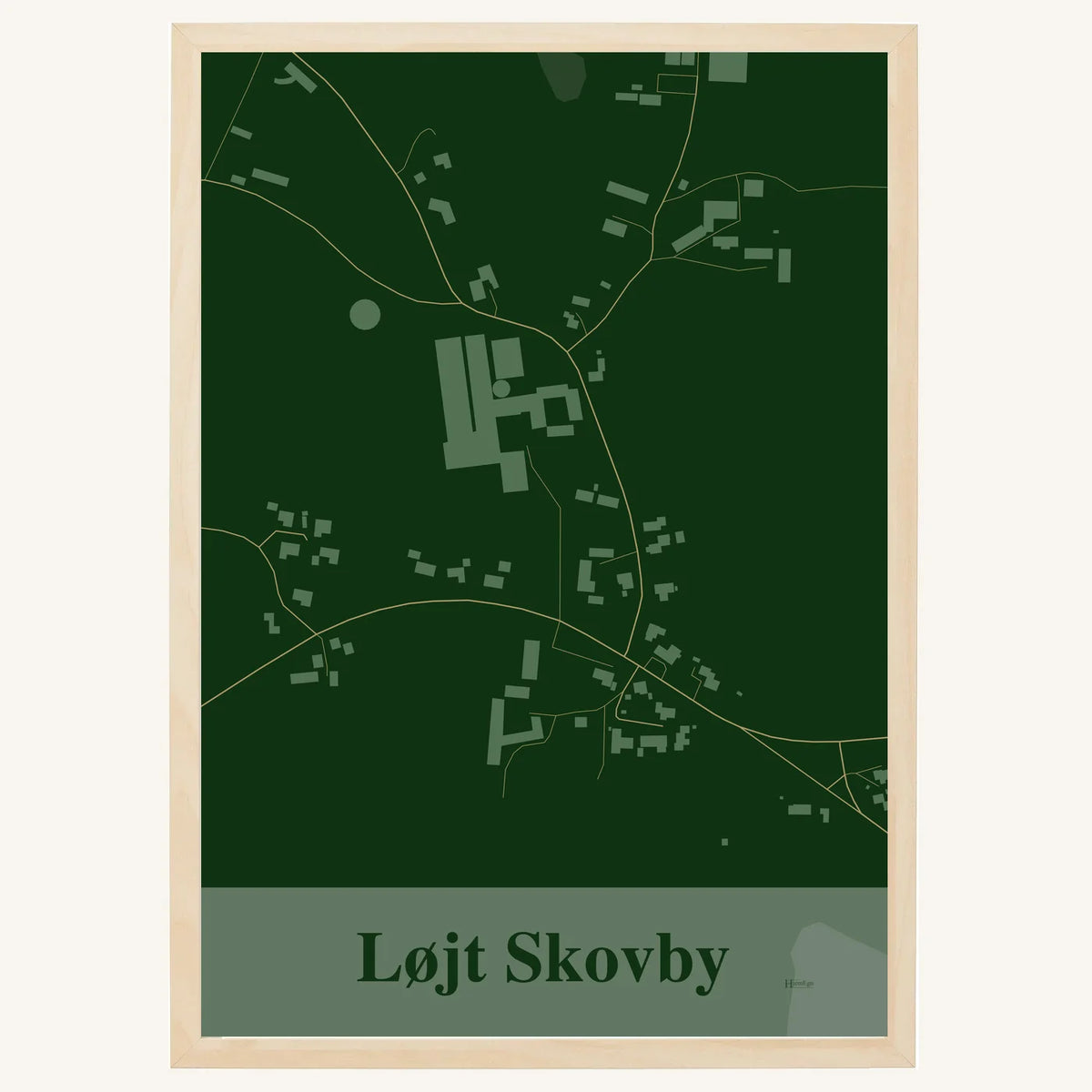 Løjt Skovby plakat – Firkantet 2026 – Mørk grøn