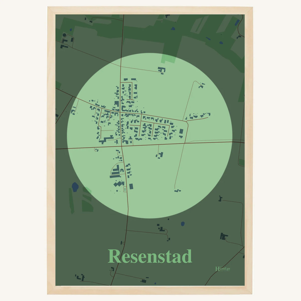 Resenstad plakat – Centrum 2026 – Lys pastel grøn