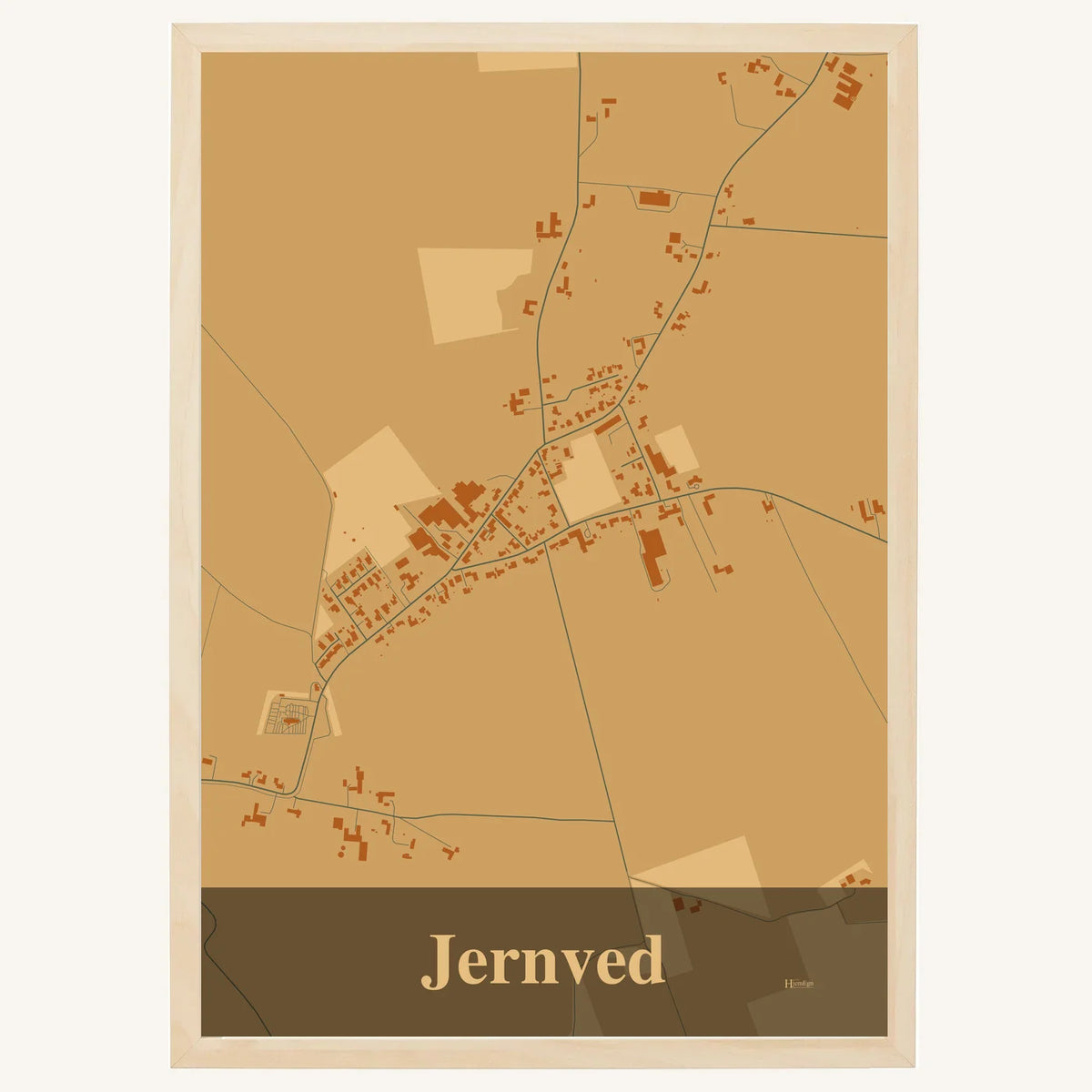 Jernved plakat – Firkantet 2026 – Lys pastel brun