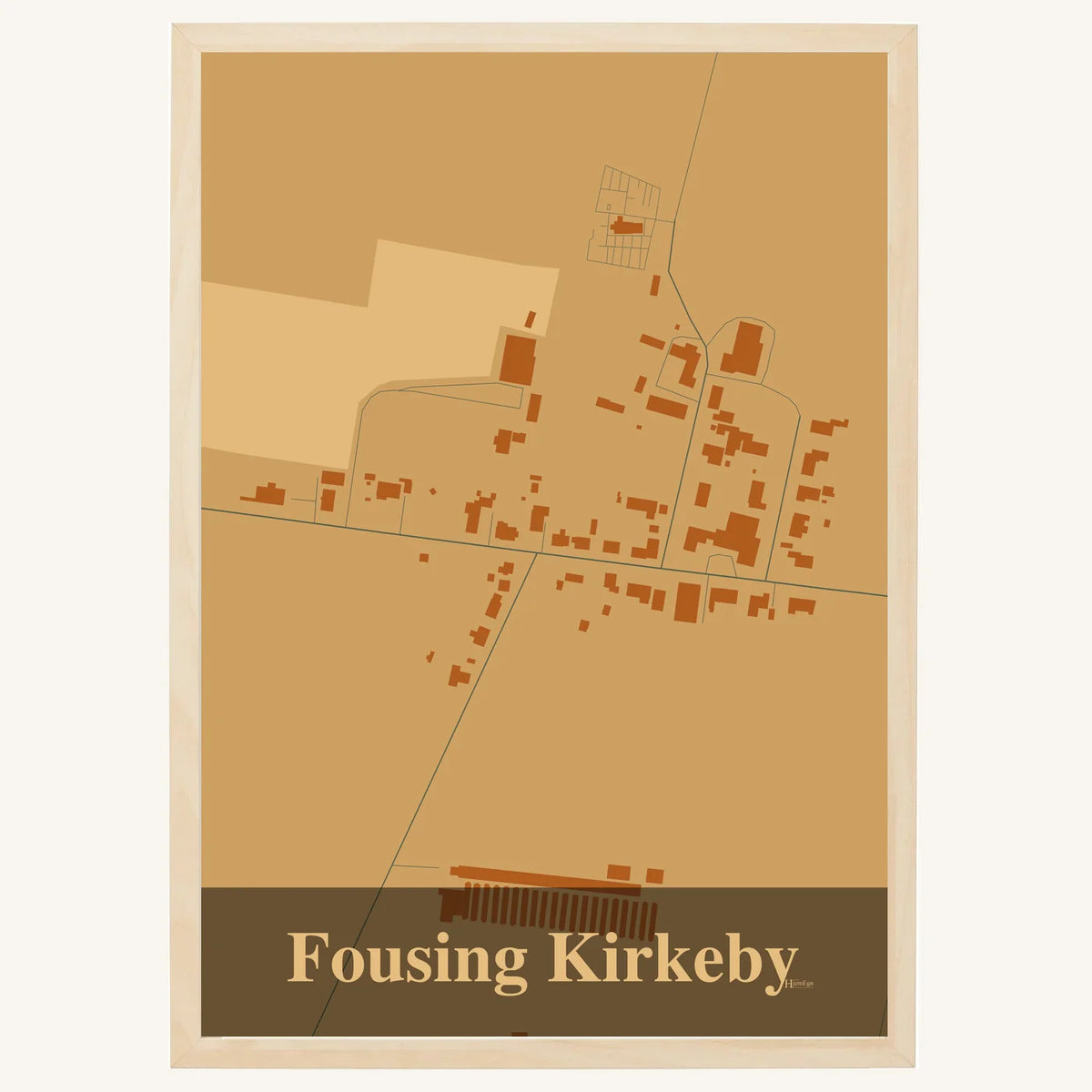 Fousing Kirkeby plakat – Firkantet 2026 – Lys pastel brun
