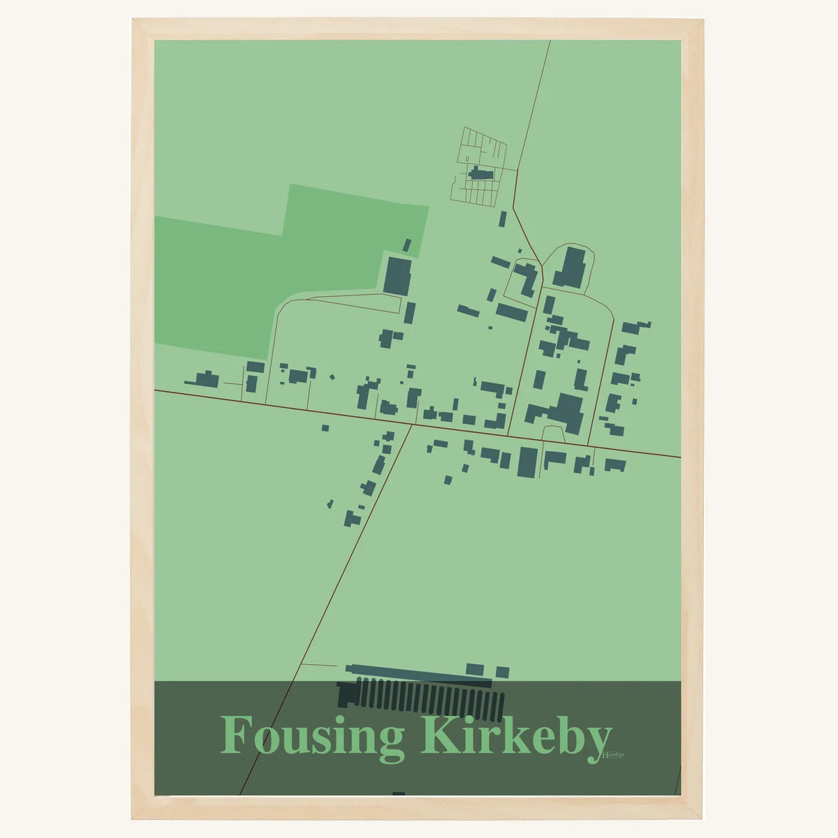 Fousing Kirkeby plakat – Firkantet 2026 – Lys pastel grøn