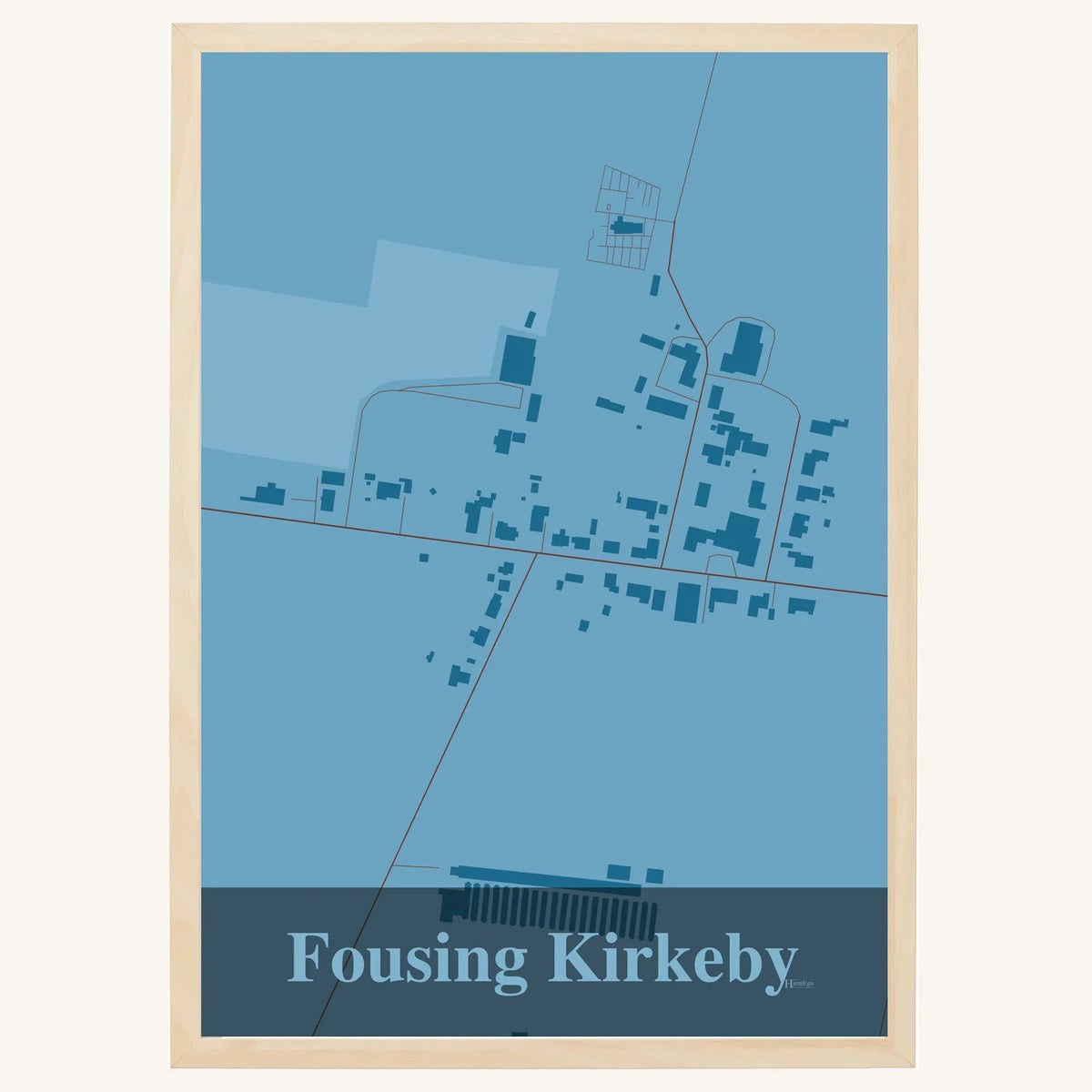 Fousing Kirkeby plakat – Firkantet 2026 – Lys pastel blå