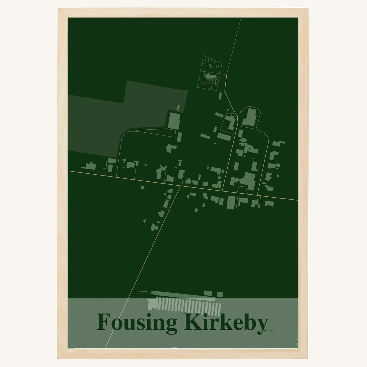 Fousing Kirkeby plakat – Firkantet 2026 – Mørk grøn