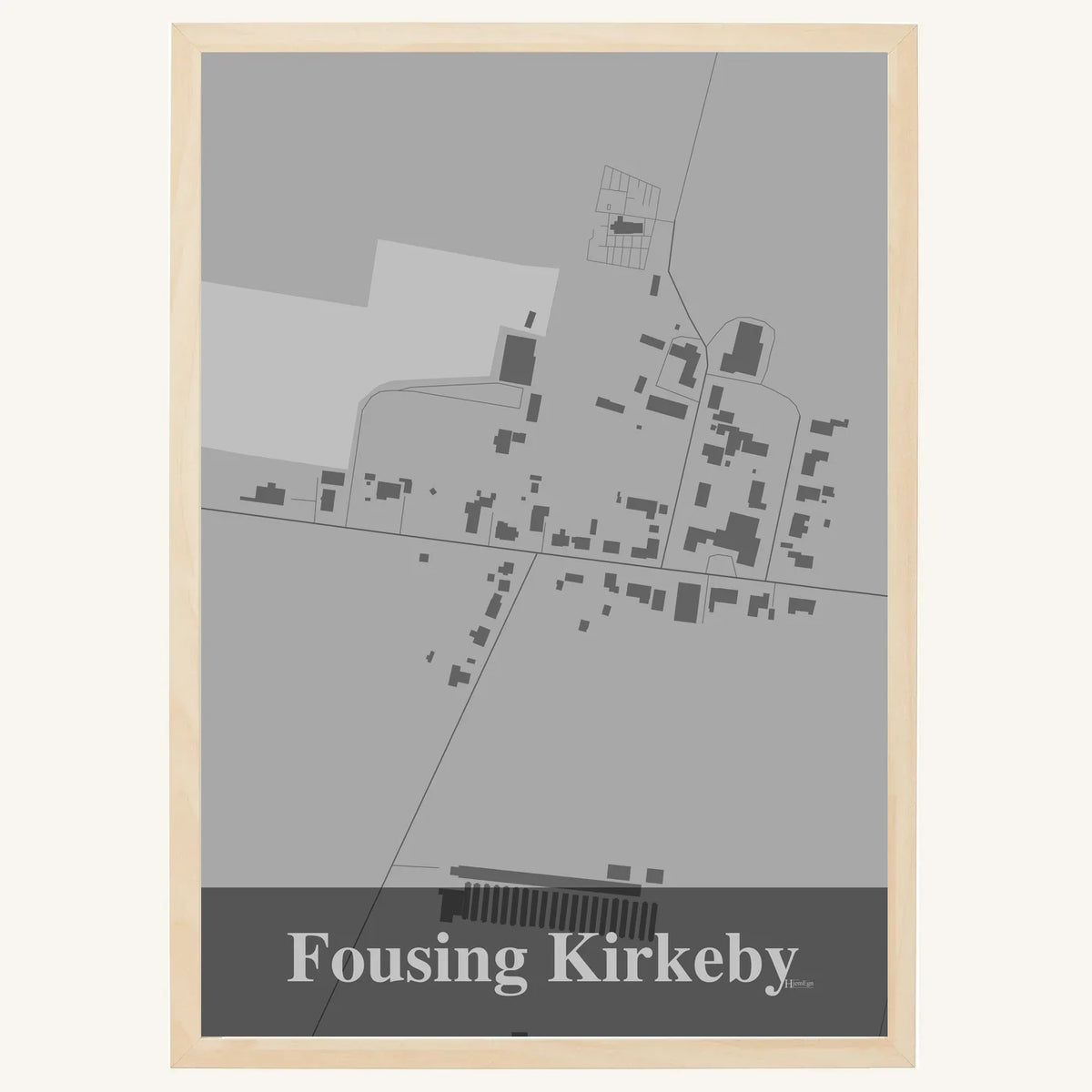 Fousing Kirkeby plakat – Firkantet 2026 – Lys pastel grå