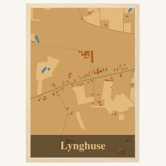 Lynghuse plakat – Firkantet 2026 – Lys pastel brun