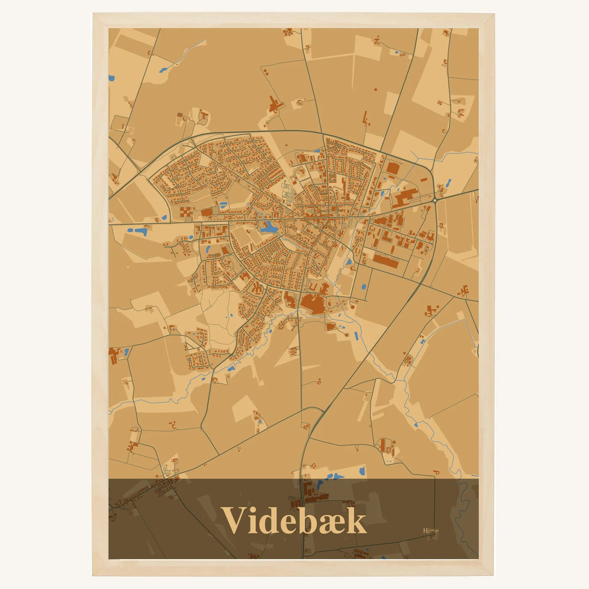 Videbæk plakat – Firkantet 2026 – Lys pastel brun