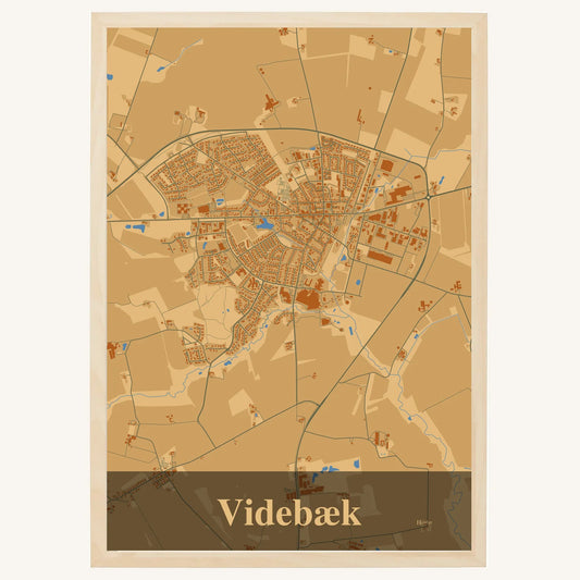 Videbæk plakat – Firkantet 2026 – Lys pastel brun