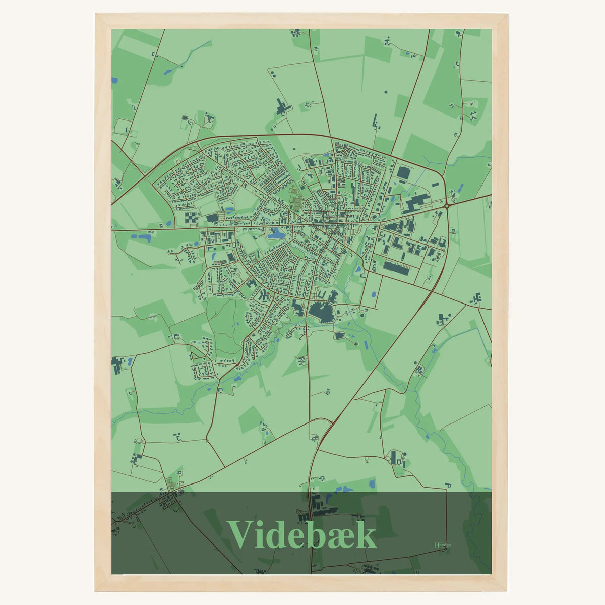 Videbæk plakat – Firkantet 2026 – Lys pastel grøn