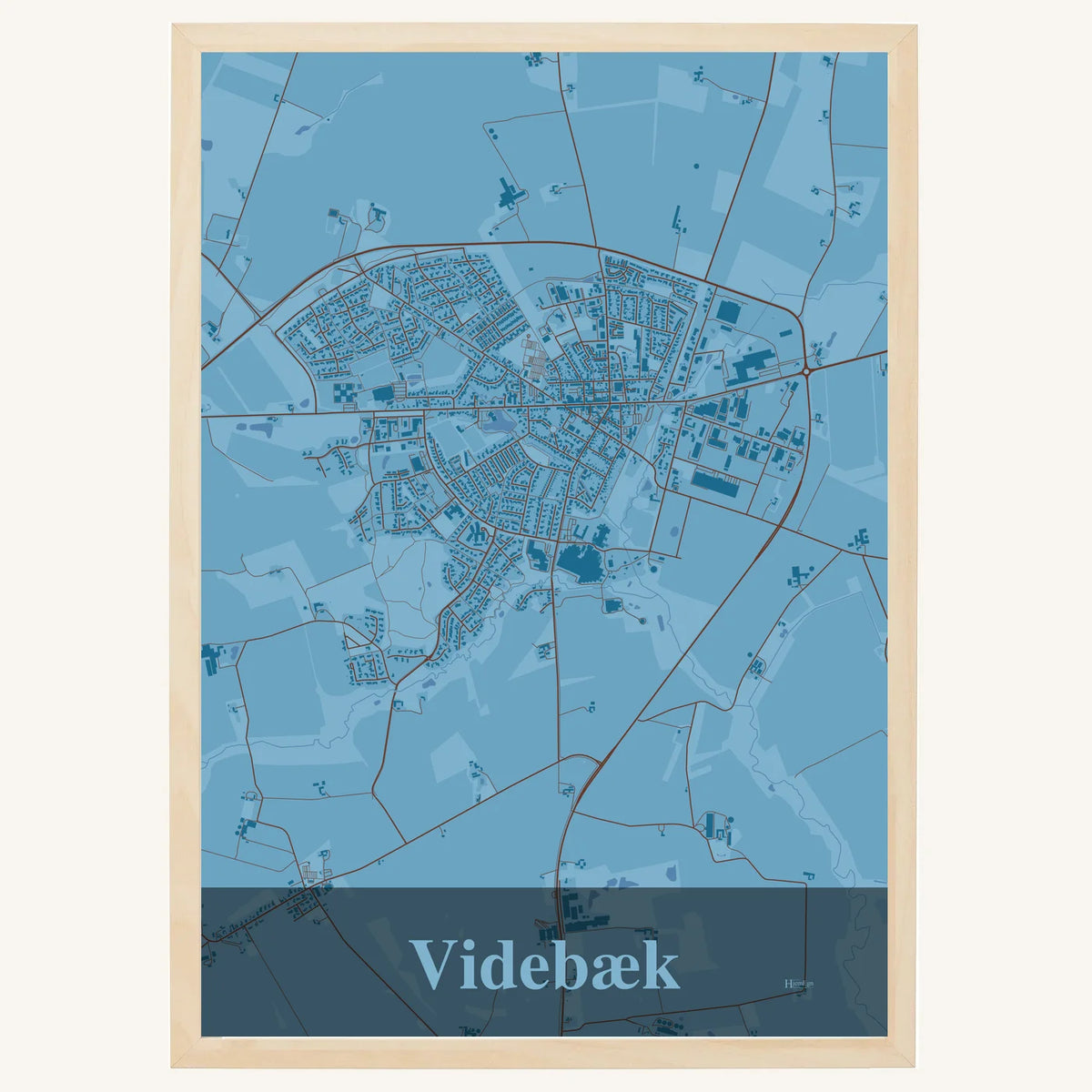 Videbæk plakat – Firkantet 2026 – Lys pastel blå