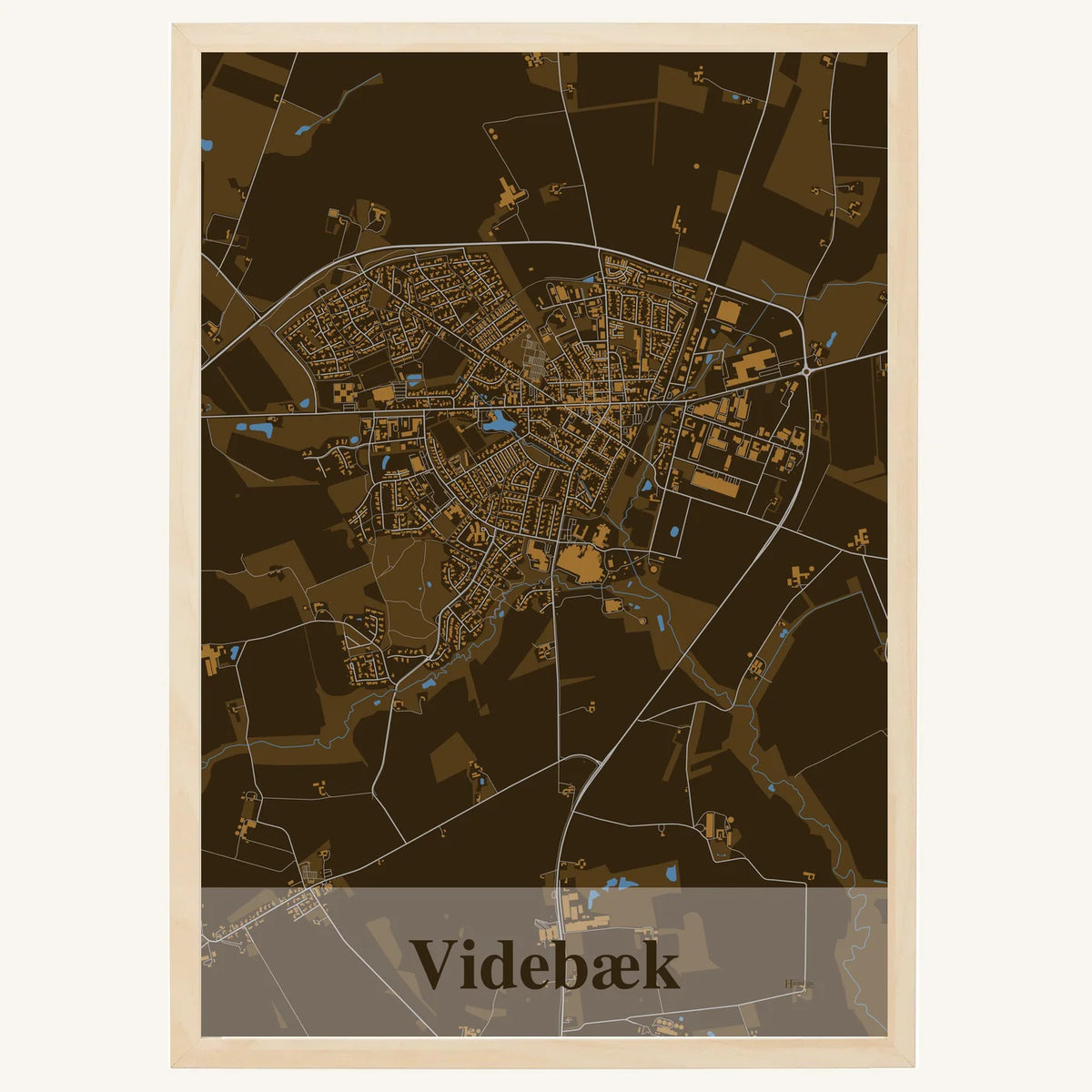 Videbæk plakat – Firkantet 2026 – Mørk brun