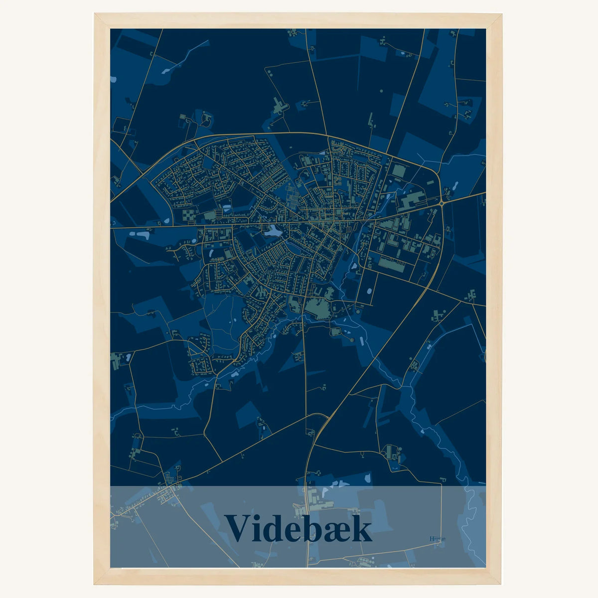 Videbæk plakat – Firkantet 2026 – Mørk blå