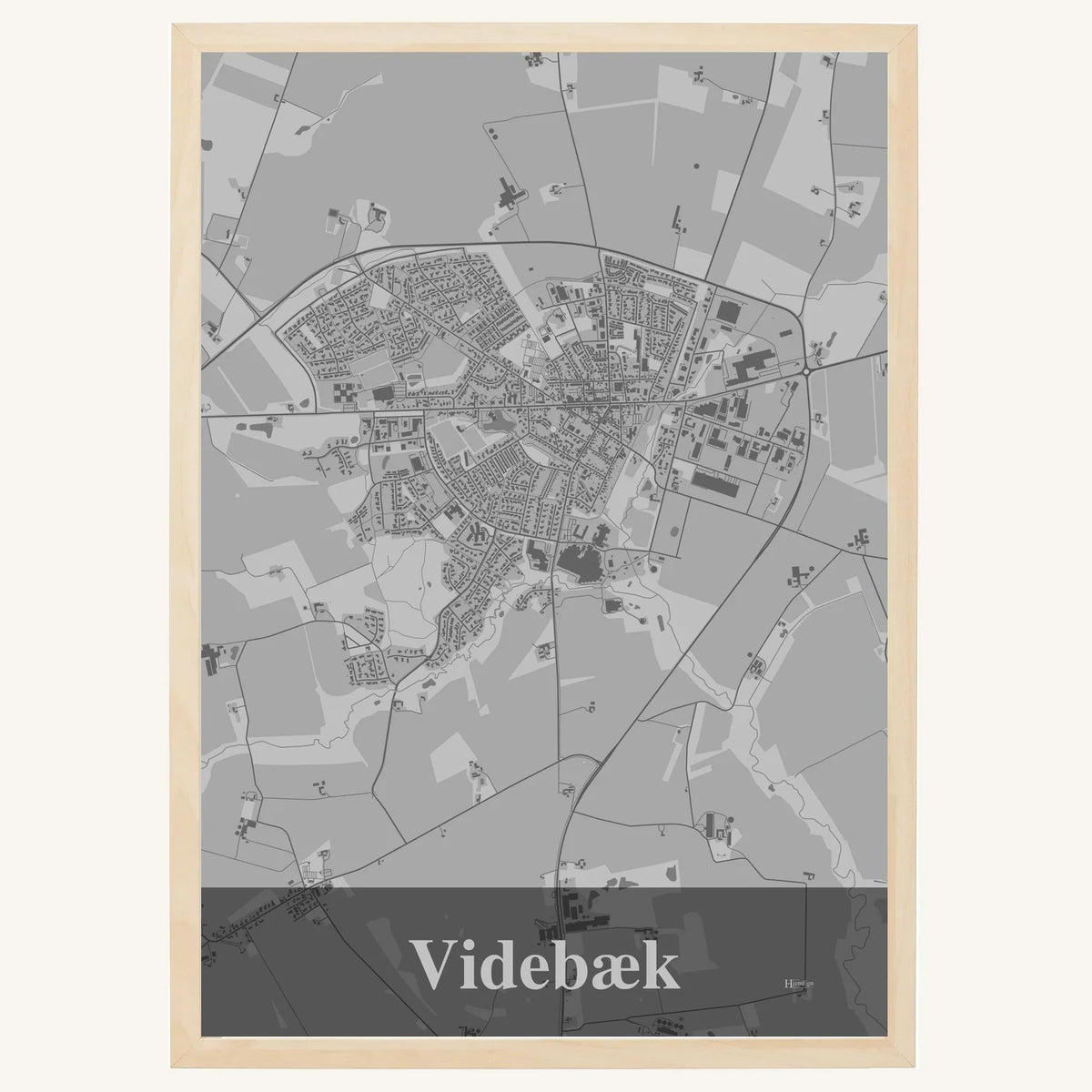 Videbæk plakat – Firkantet 2026 – Lys pastel grå
