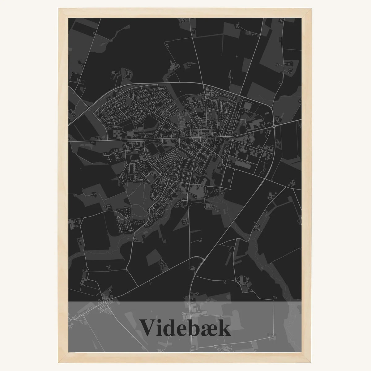 Videbæk plakat – Firkantet 2026 – Mørk grå