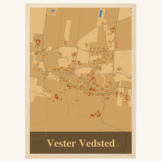 Vester Vedsted Plakat – Lys pastel brun