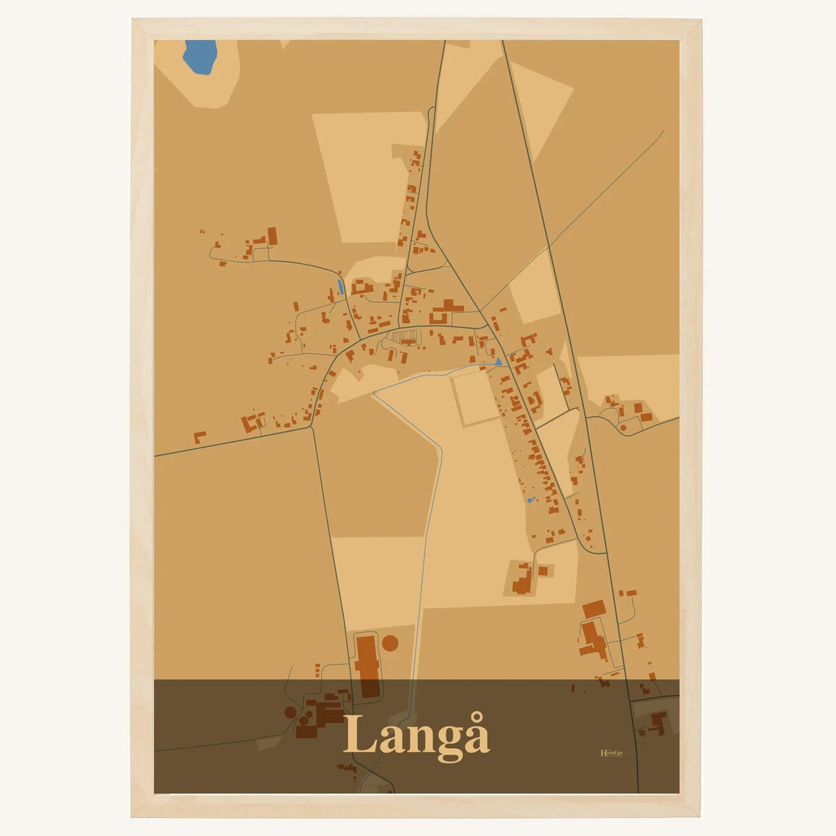 Langå plakat – Firkantet 2026 – Lys pastel brun