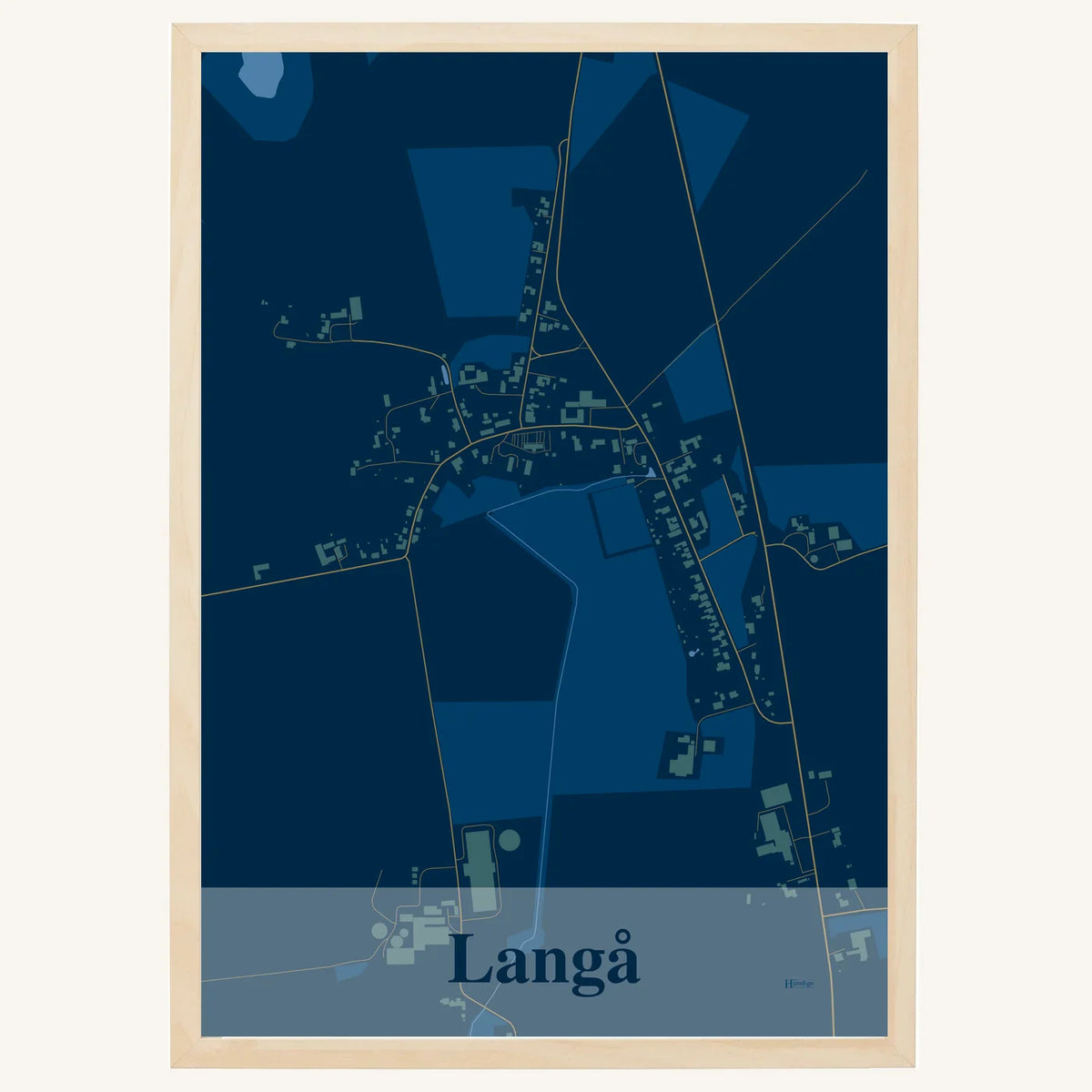 Langå plakat – Firkantet 2026 – Mørk blå
