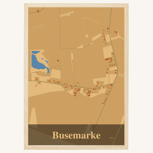 Busemarke plakat – Firkantet 2026 – Lys pastel brun