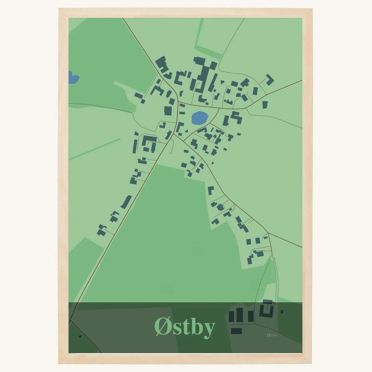 Østby plakat – Firkantet 2026 – Lys pastel grøn