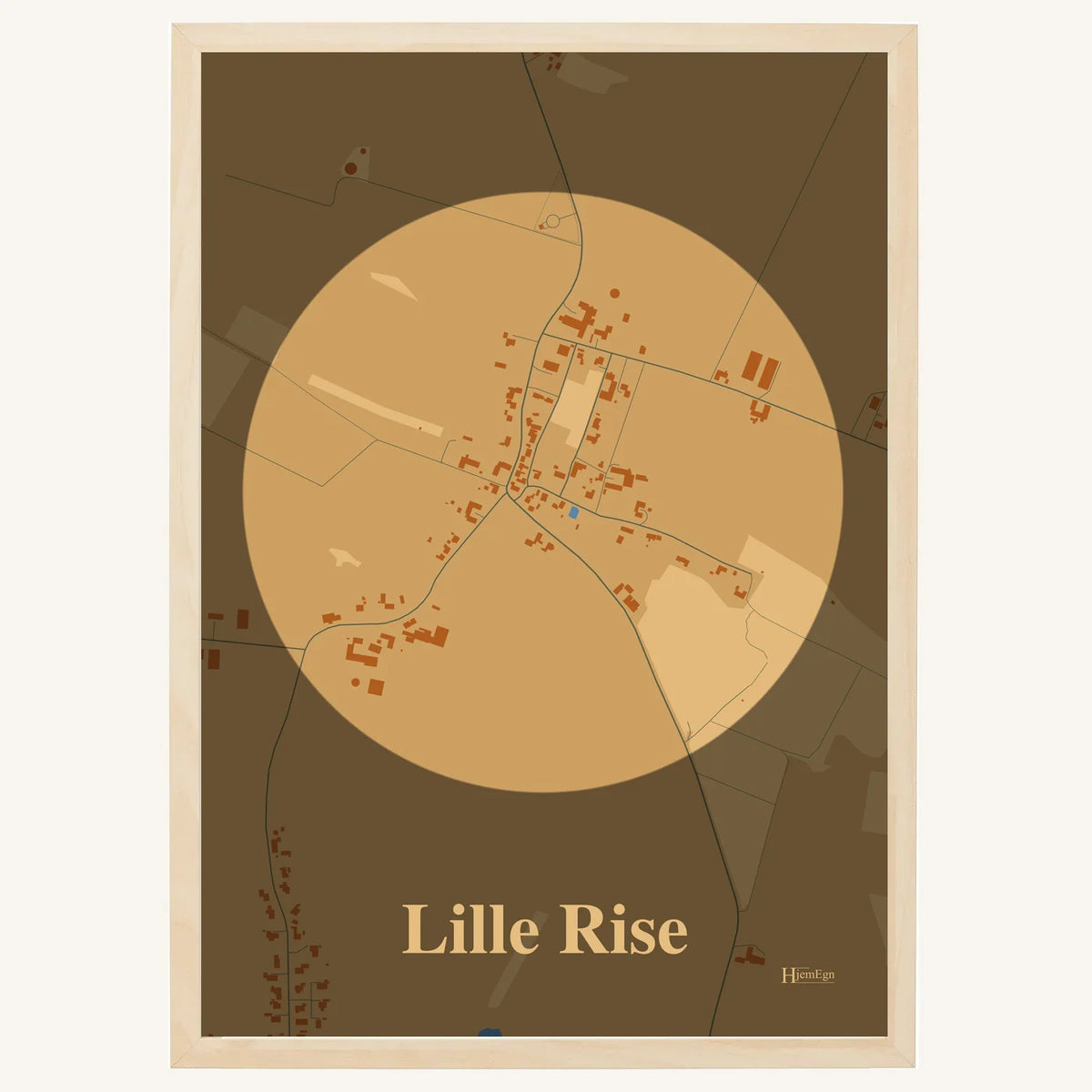 Lille Rise plakat – Centrum 2026 – Lys pastel brun