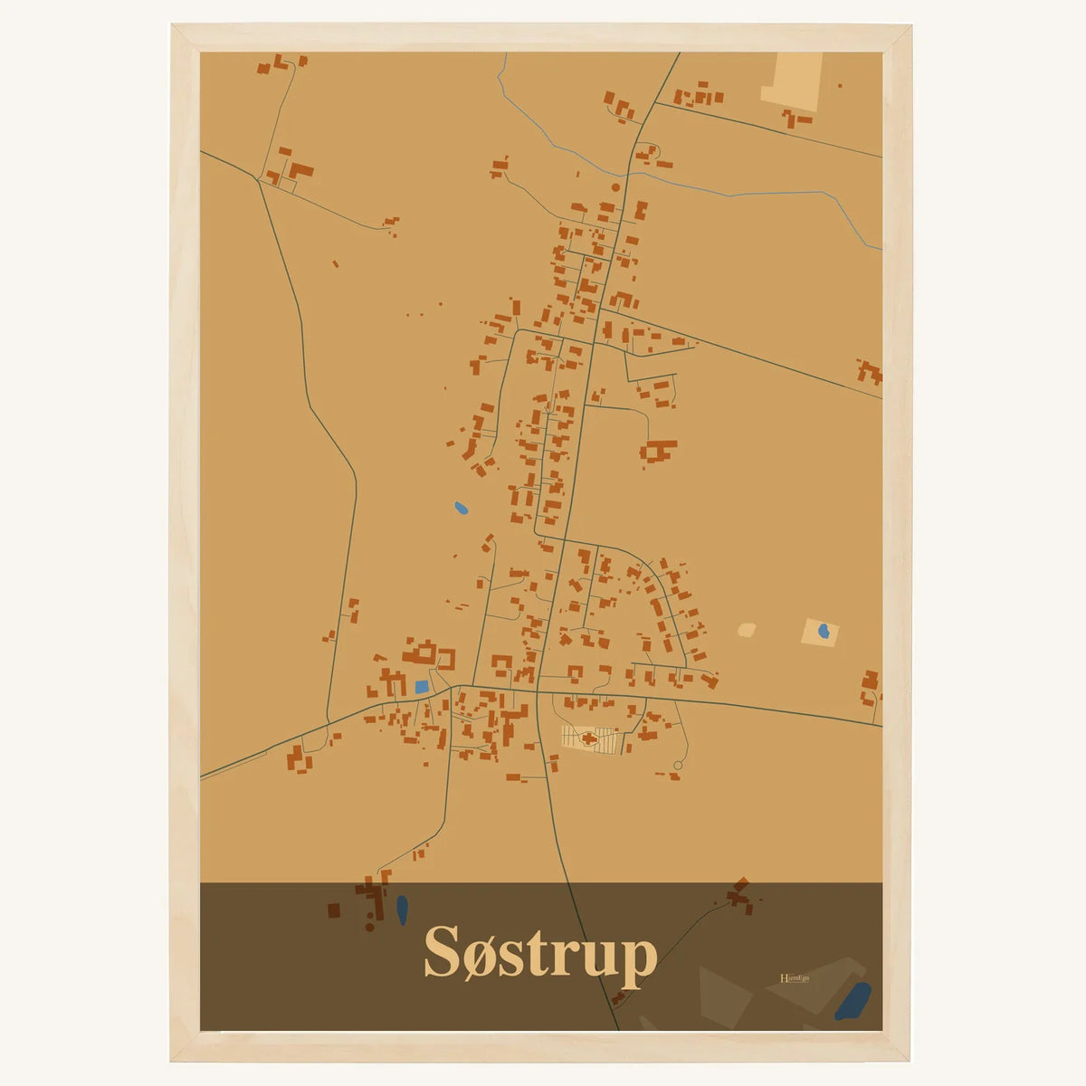 Søstrup plakat – Firkantet 2026 – Lys pastel brun