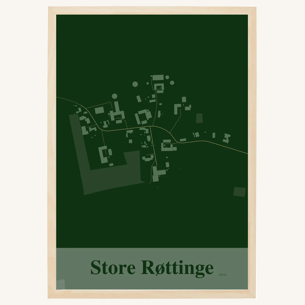 Store Røttinge plakat – Firkantet 2026 – Mørk grøn