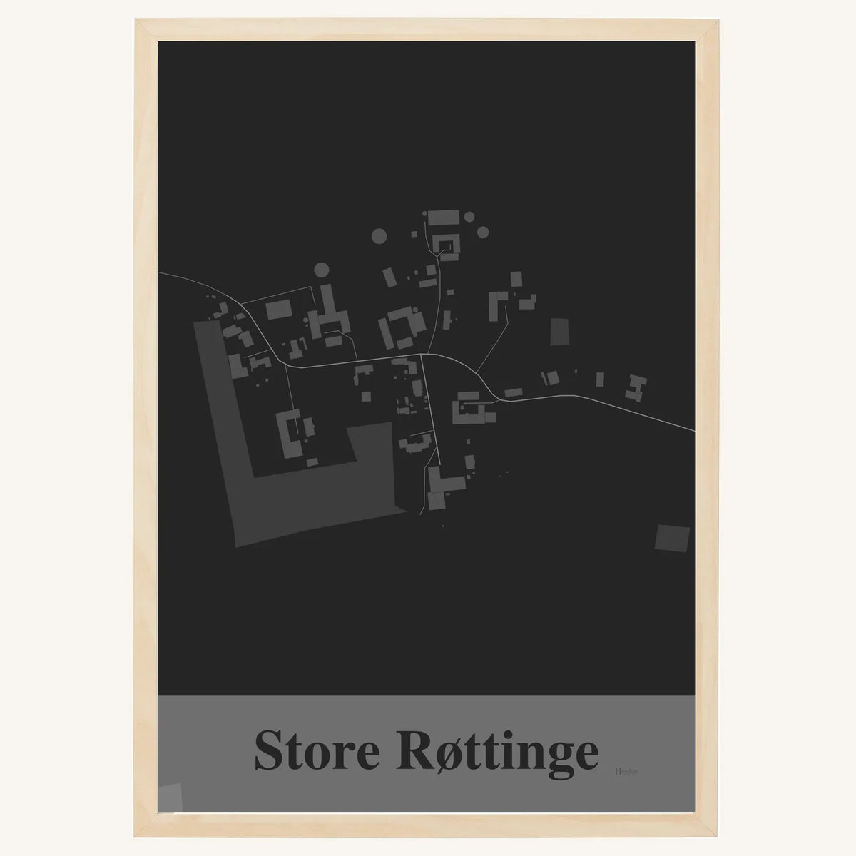 Store Røttinge plakat – Firkantet 2026 – Mørk grå